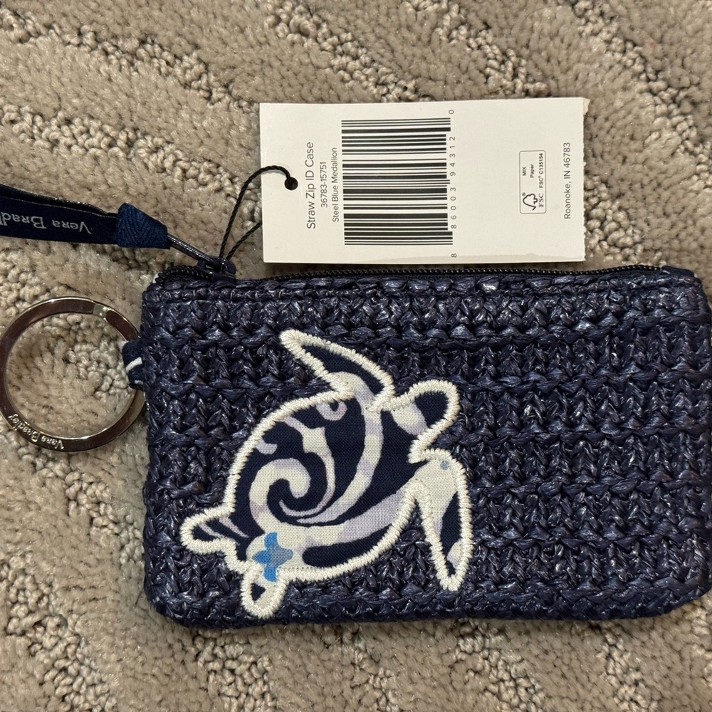 Vera Bradley Navy Woven Coin Pouch